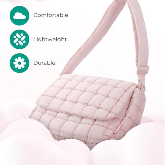 Lightweight Crossbody Bags for Women, Quilted Puffer Cross body Purse with Adjus - Picture 2 of 6